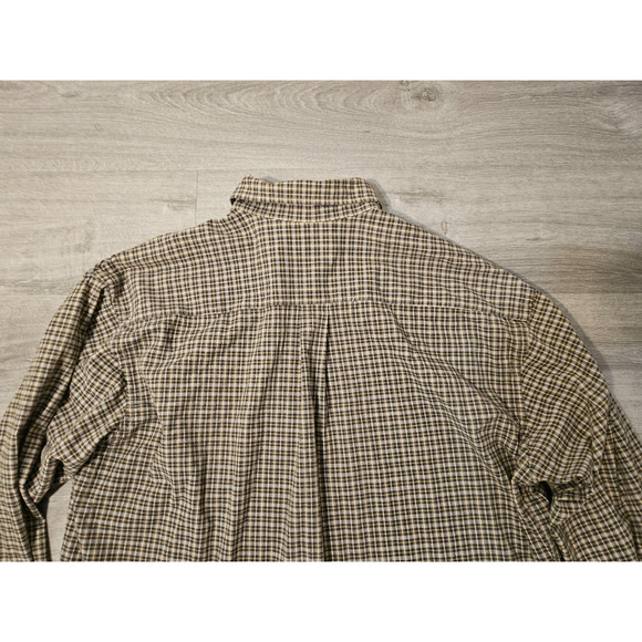 St. Johns Bay Mens Button Shirt Gray Plaid XL Cotton Blend Long Sleeve Stretch - Picture 7 of 7